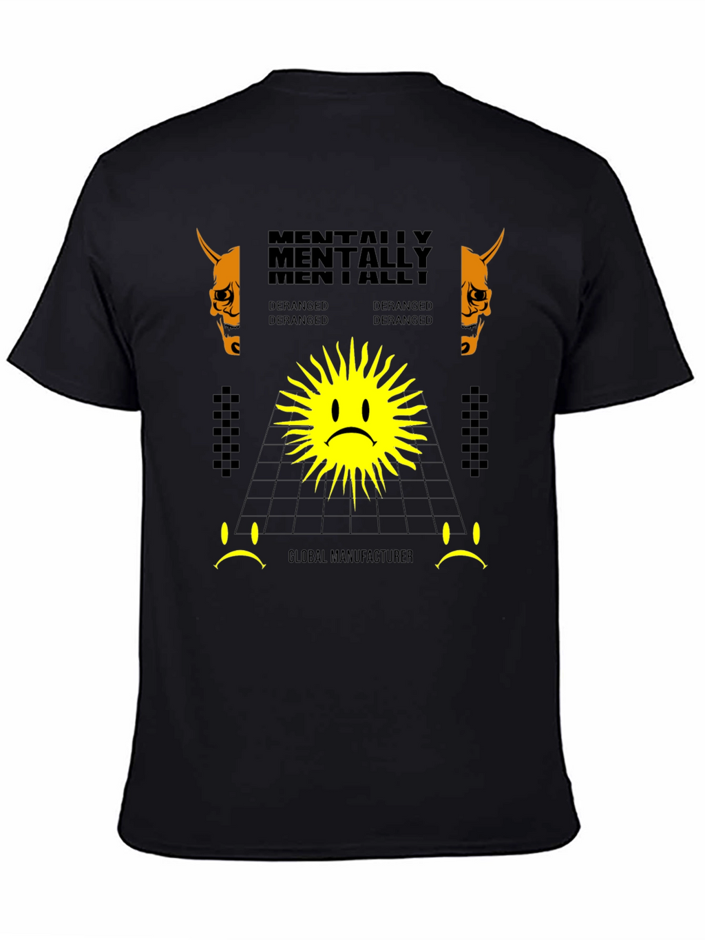 Mentally Deranged Graphic Print Black T-Shirt