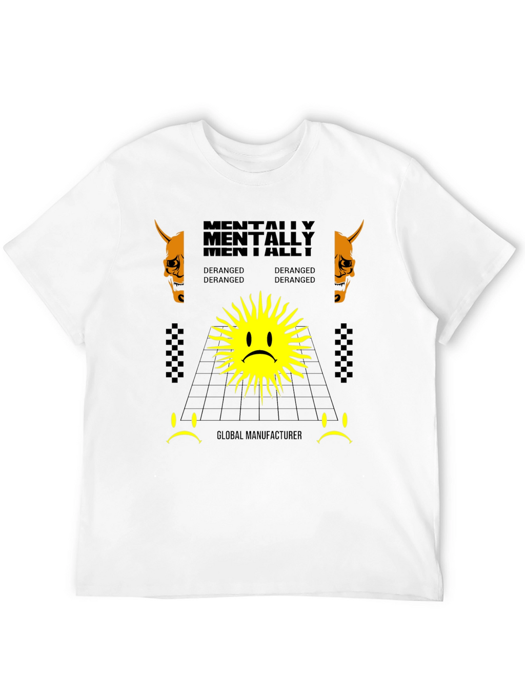 Mentally Deranged Graphic Print Black T-Shirt