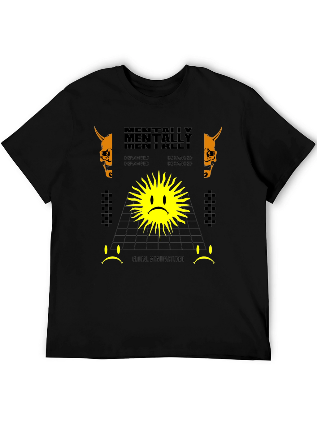 Mentally Deranged Graphic Print Black T-Shirt
