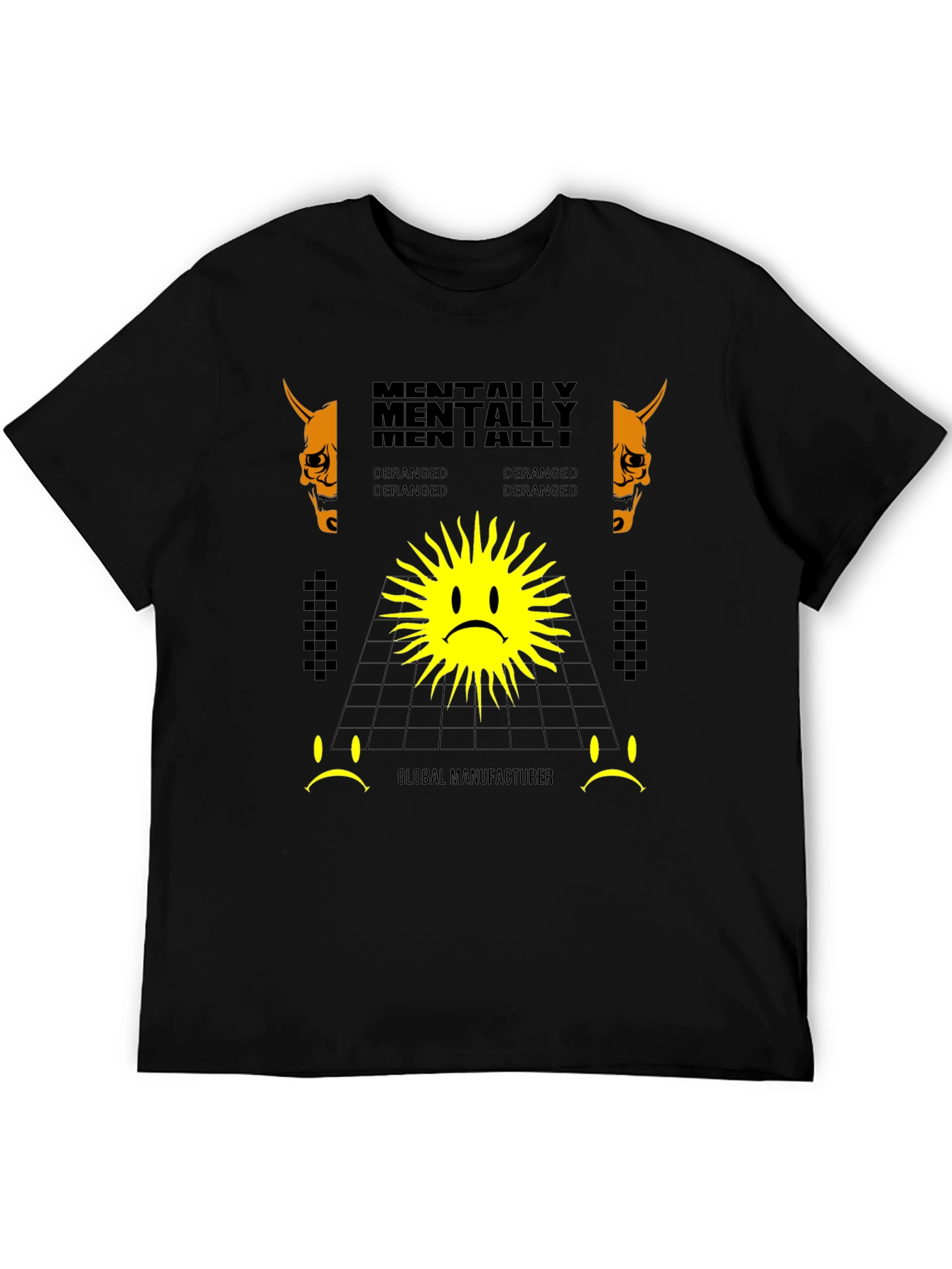 Mentally Deranged Graphic Print Black T-Shirt