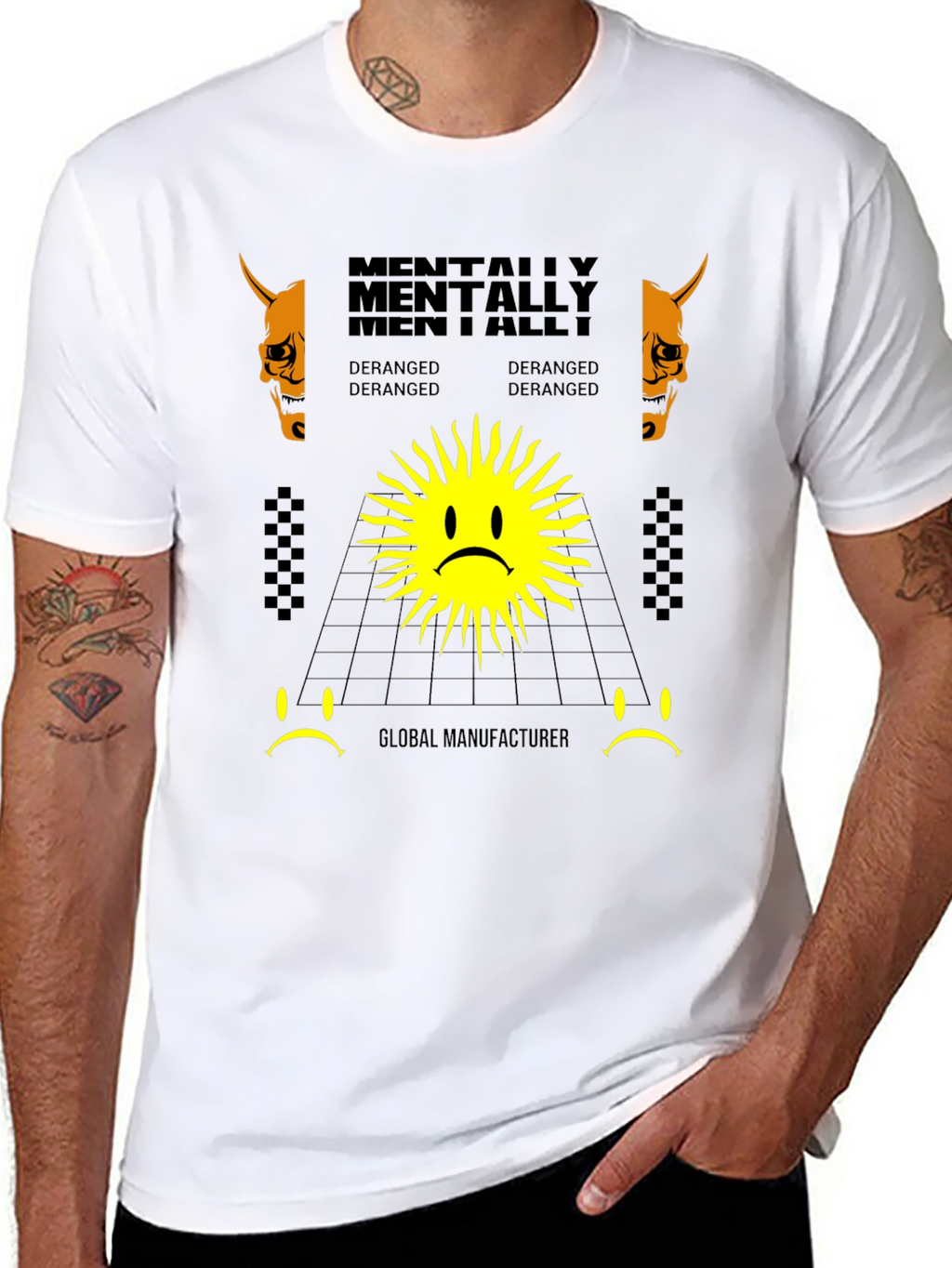Mentally Deranged Graphic Print Black T-Shirt