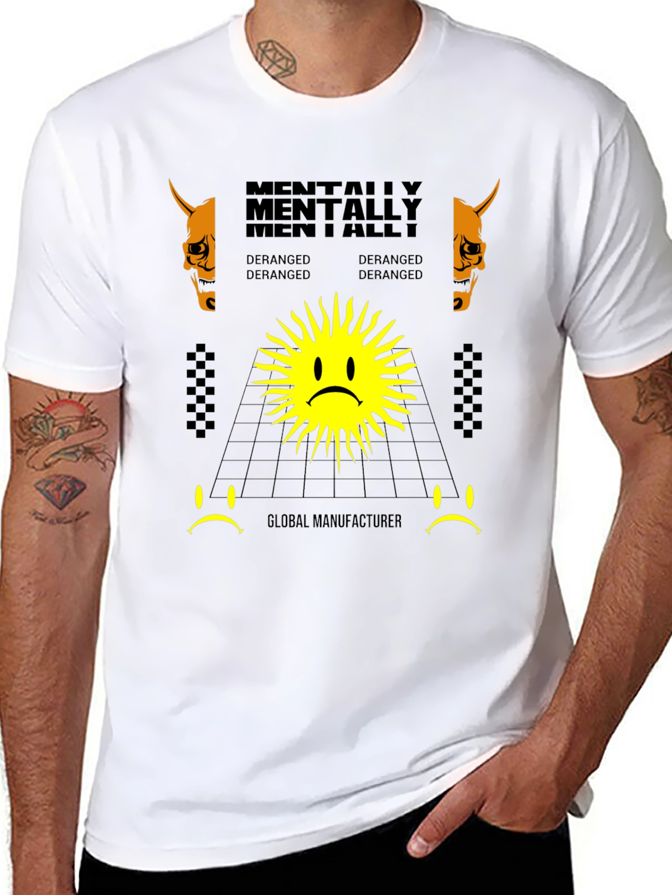 Mentally Deranged Graphic Print Black T-Shirt