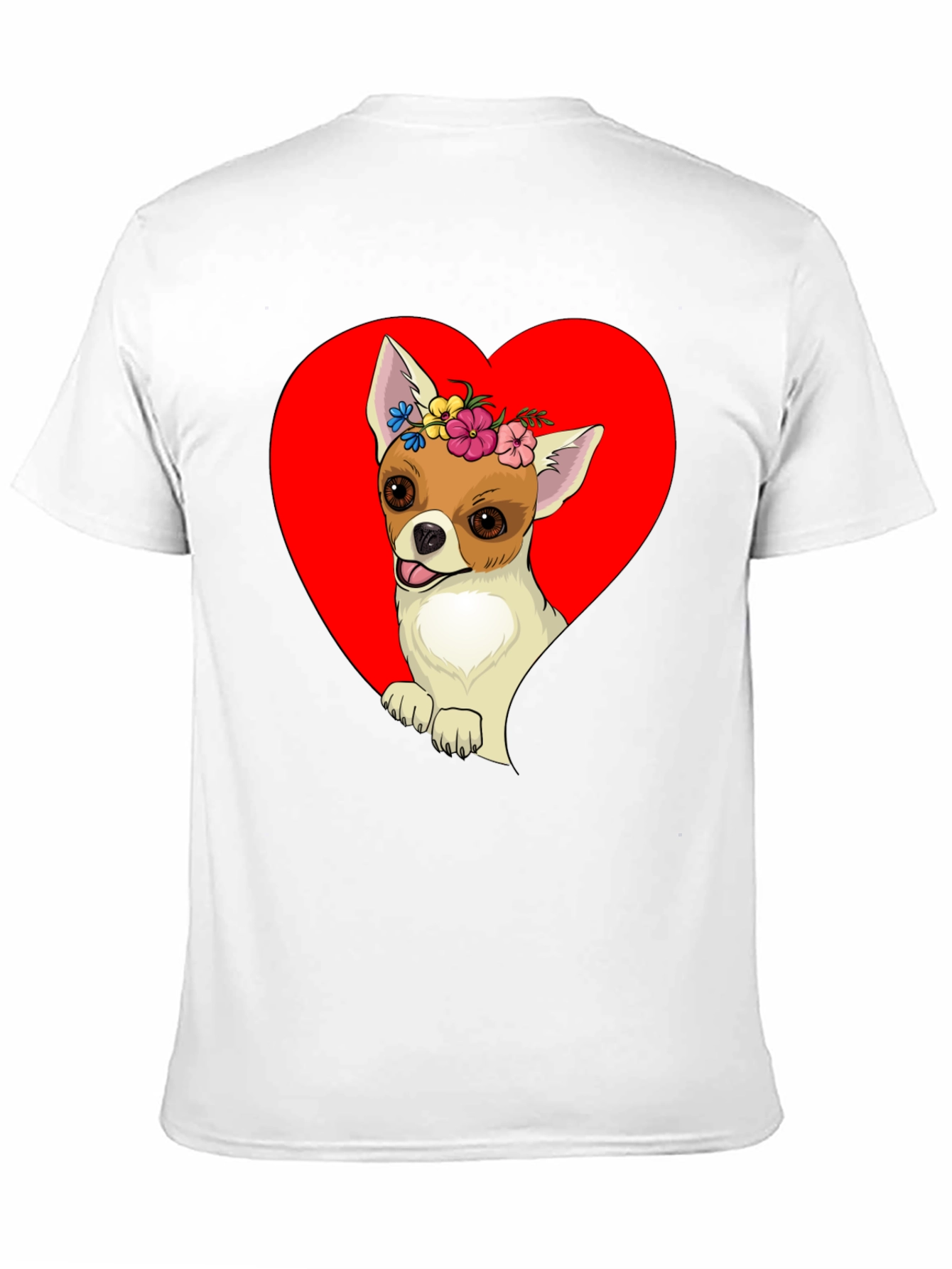 Chihuahua Heart Flower Crown Graphic Tee