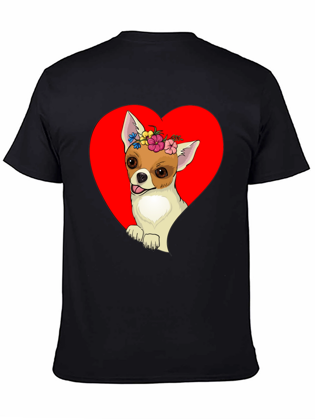 Chihuahua Heart Flower Crown Graphic Tee