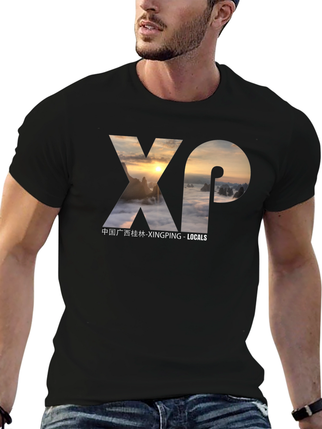 XP Xingping Locals Black Graphic Tee