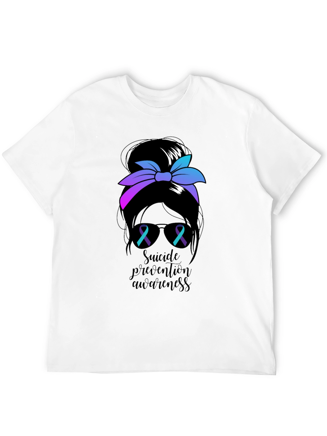 Suicide Prevention Messy Bun T-Shirt