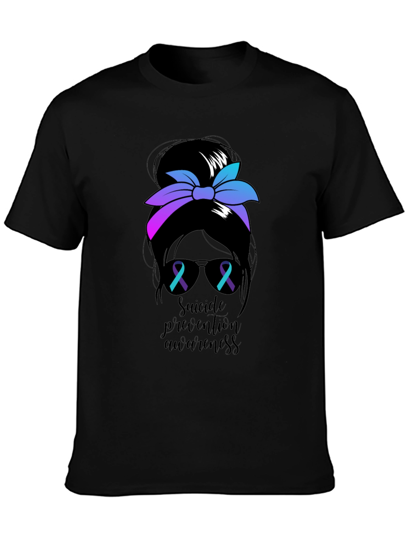 Suicide Prevention Messy Bun T-Shirt
