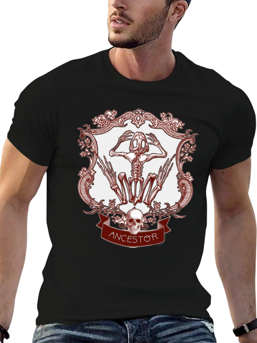 Ancestor Frog Skeleton Graphic Tee