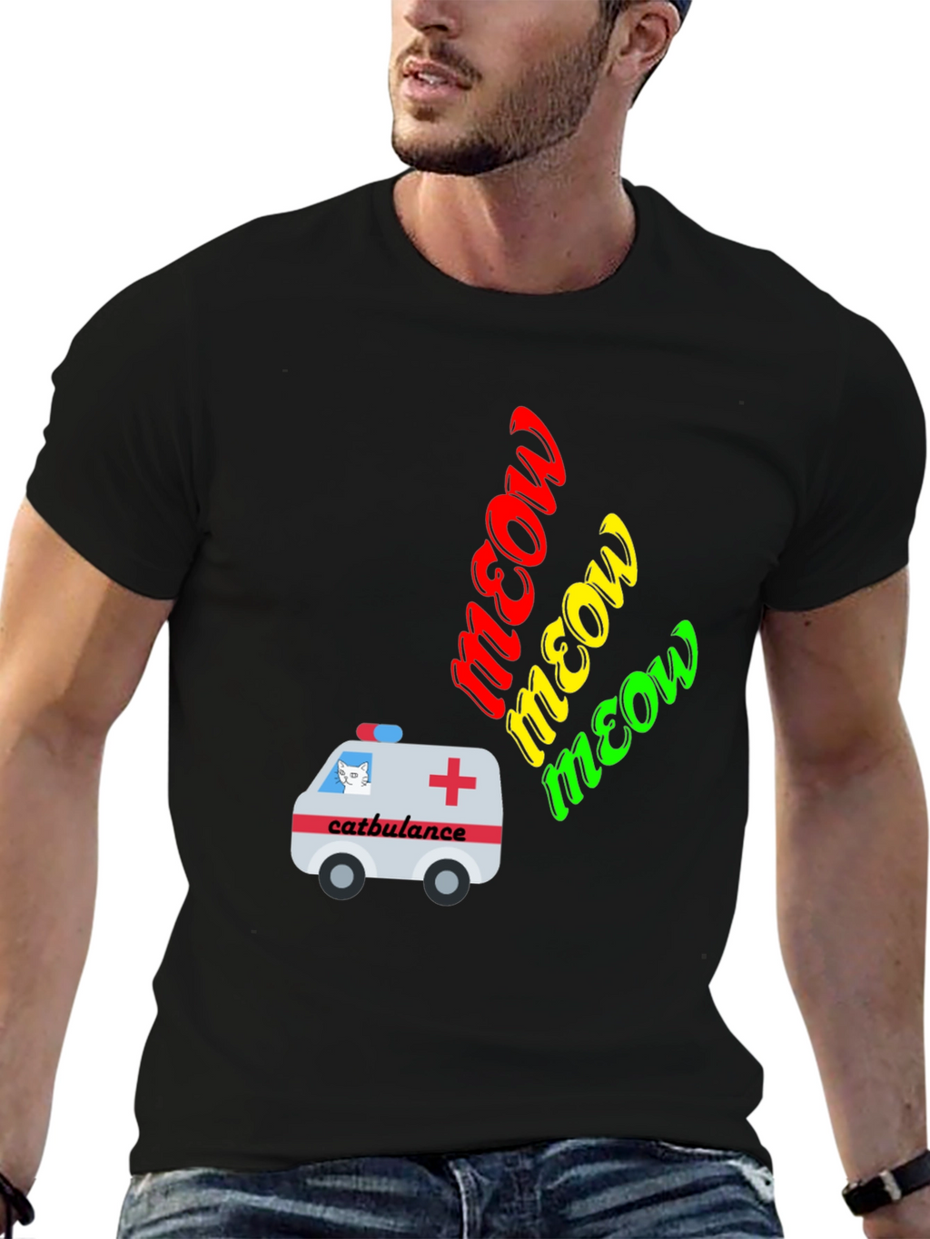 Catbulance Meow Graphic T-Shirt