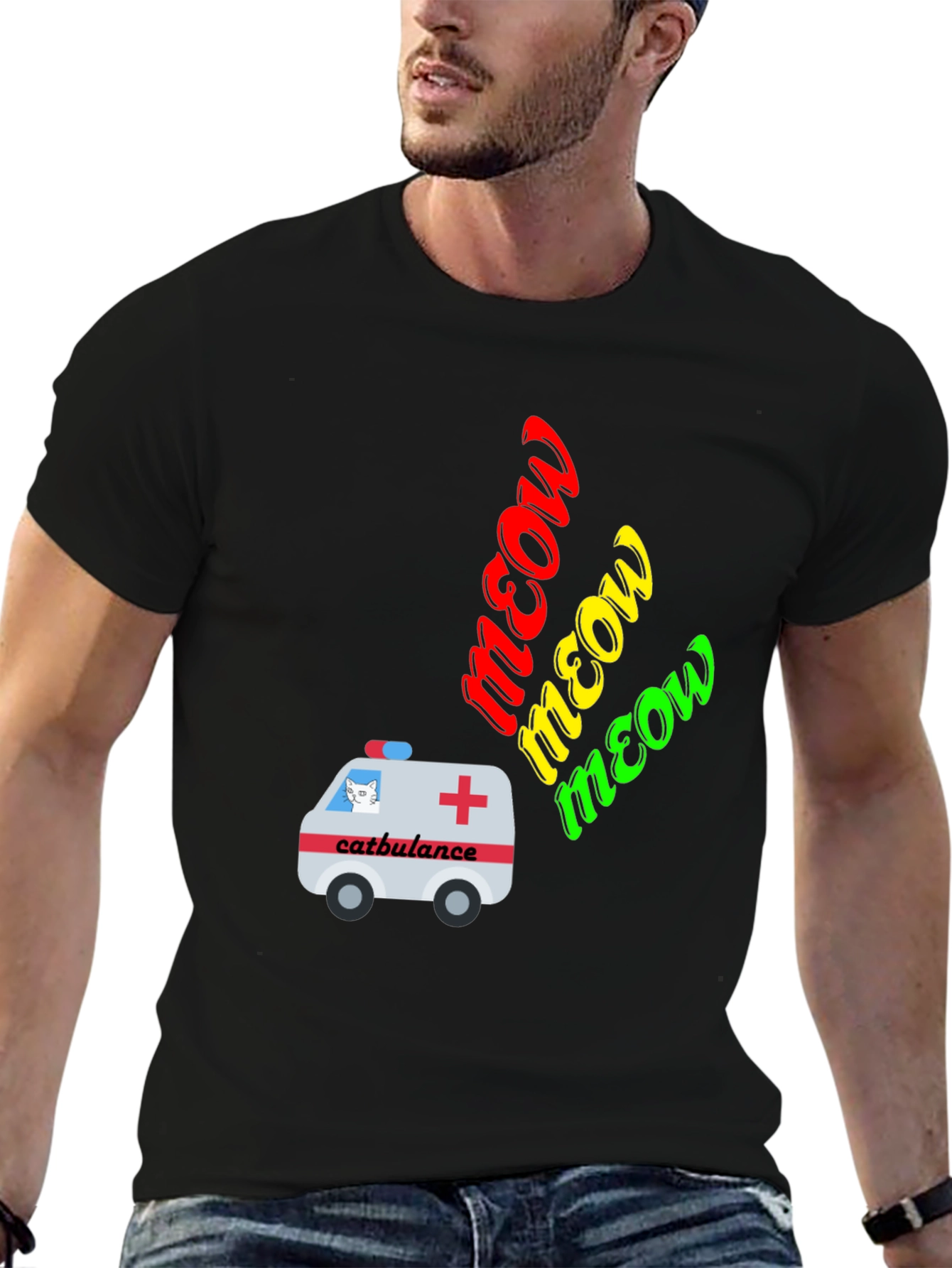 Catbulance Meow Graphic T-Shirt