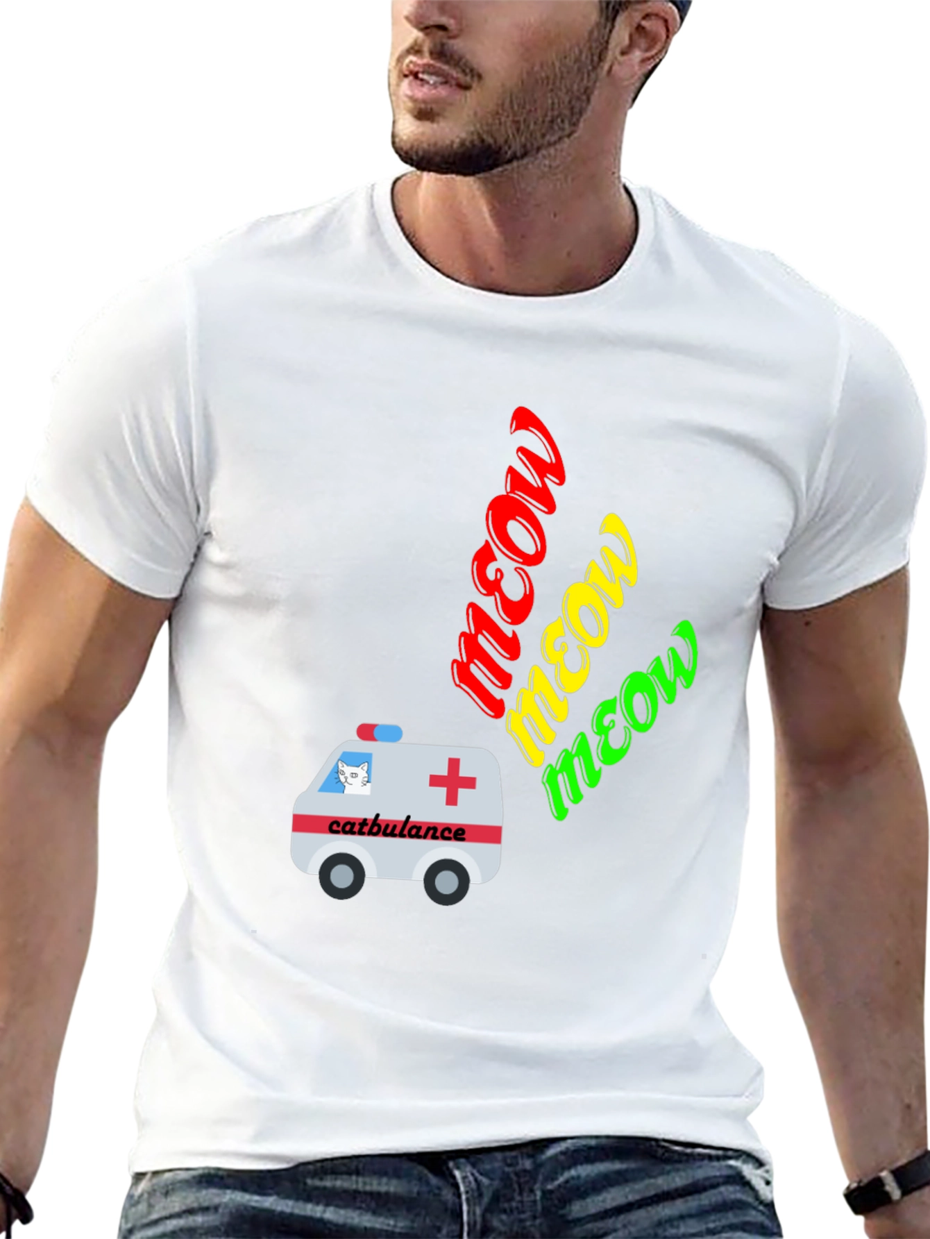 Catbulance Meow Graphic T-Shirt