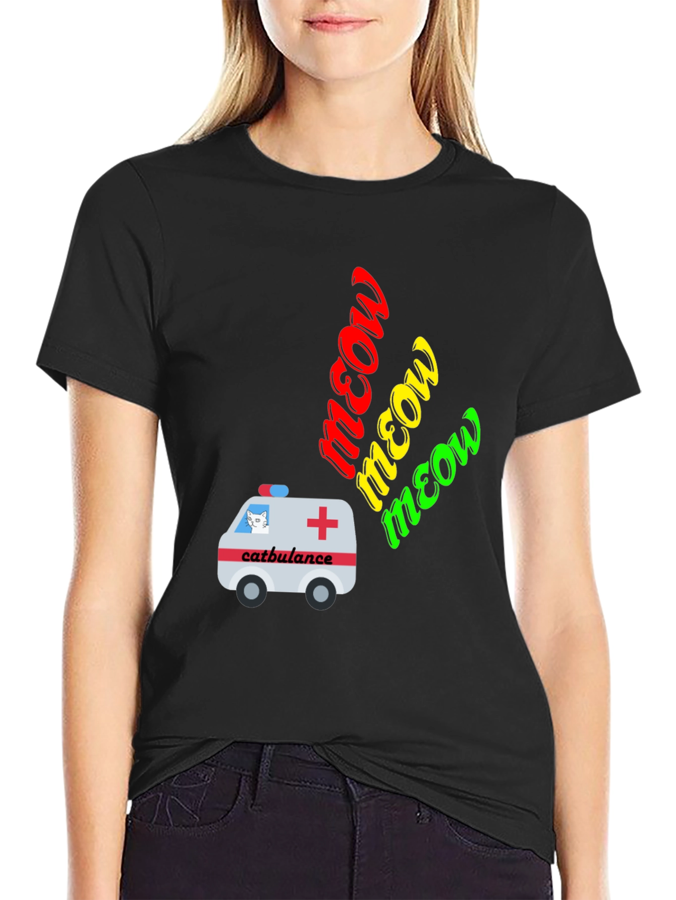 Catbulance Meow Graphic T-Shirt