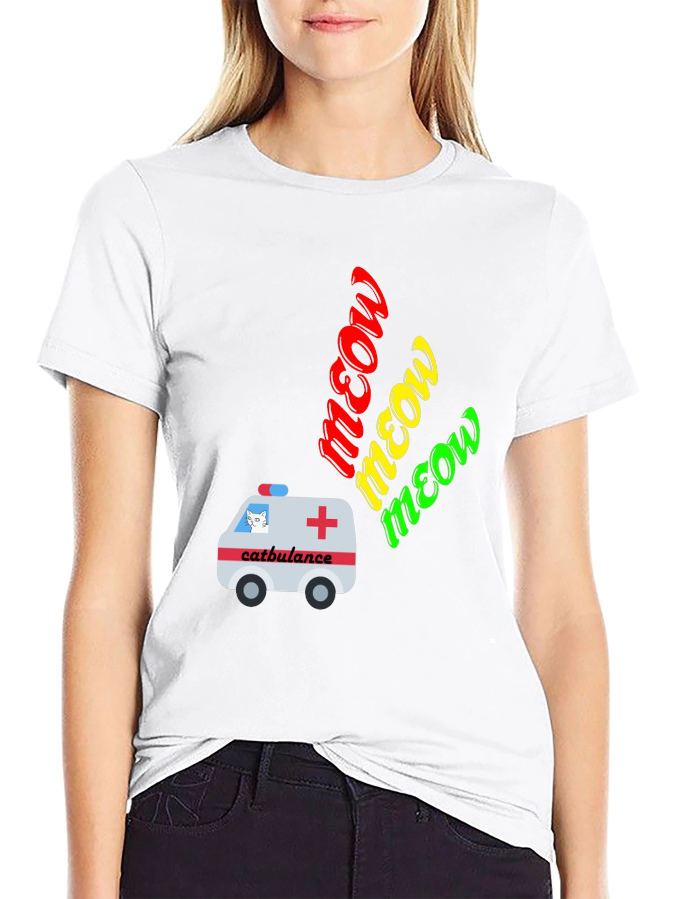 Catbulance Meow Graphic T-Shirt