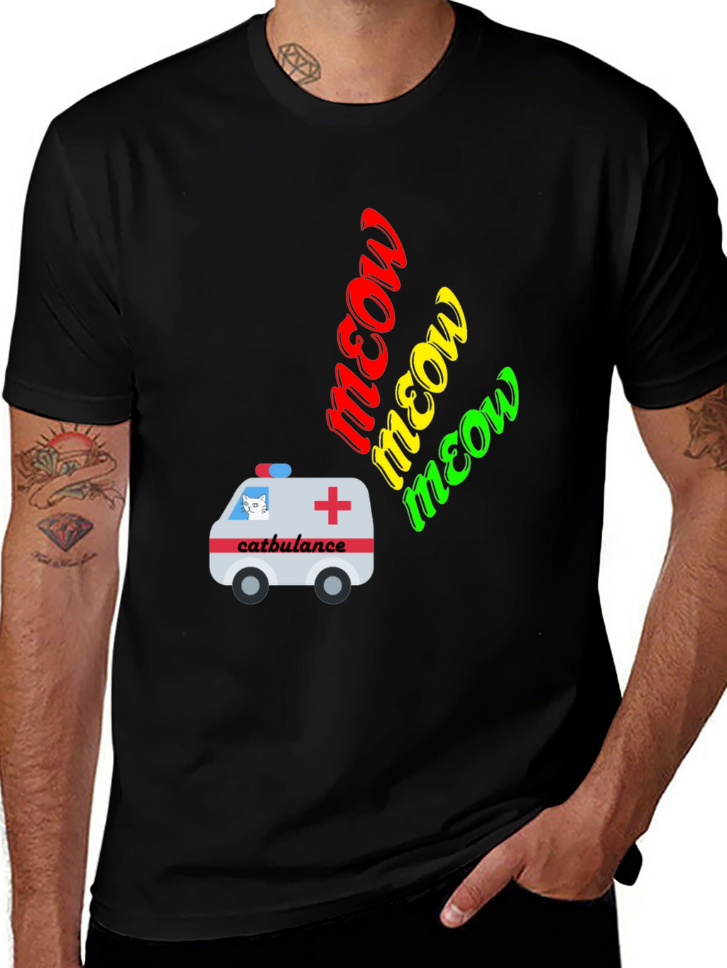 Catbulance Meow Graphic T-Shirt