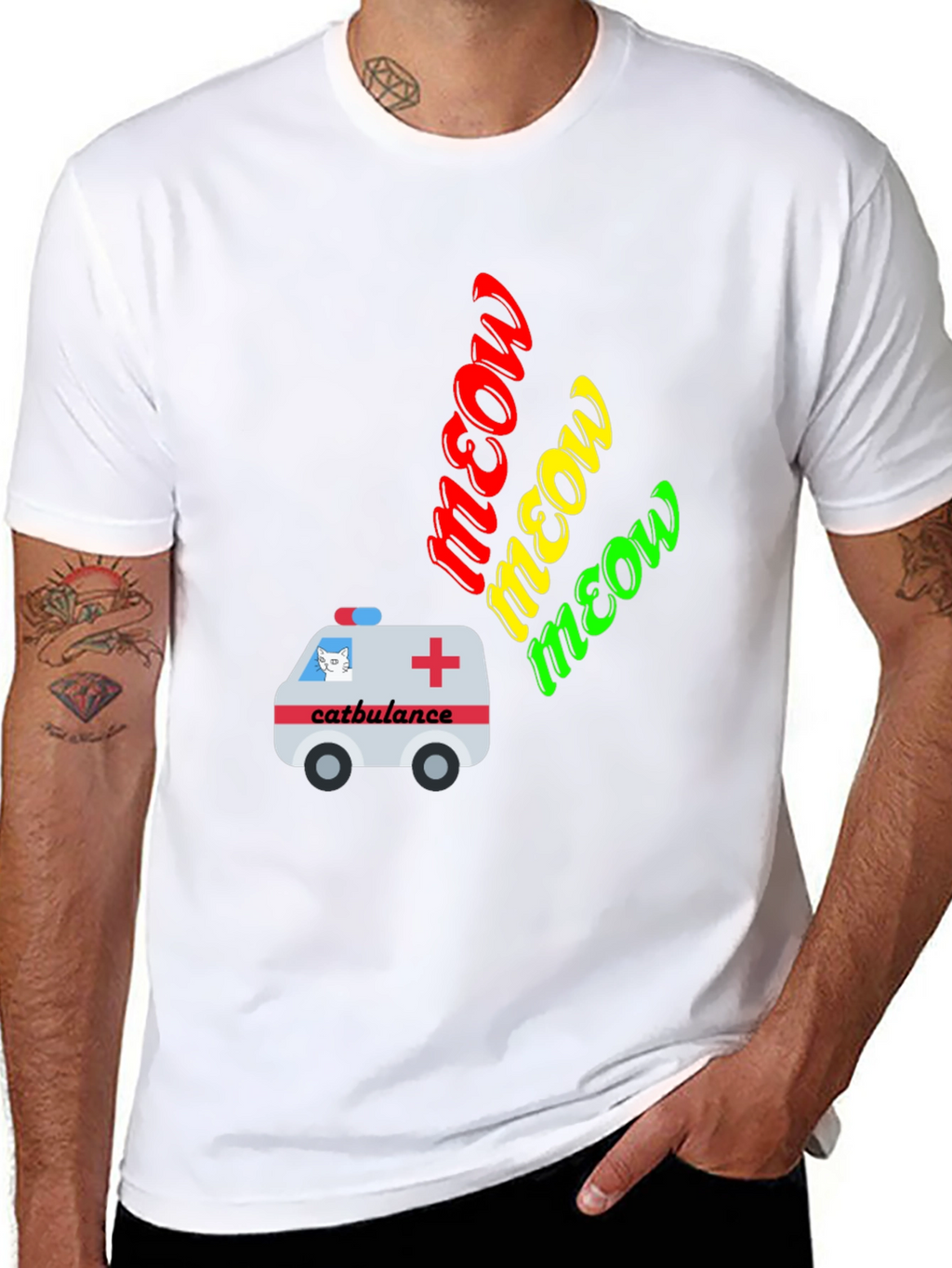Catbulance Meow Graphic T-Shirt