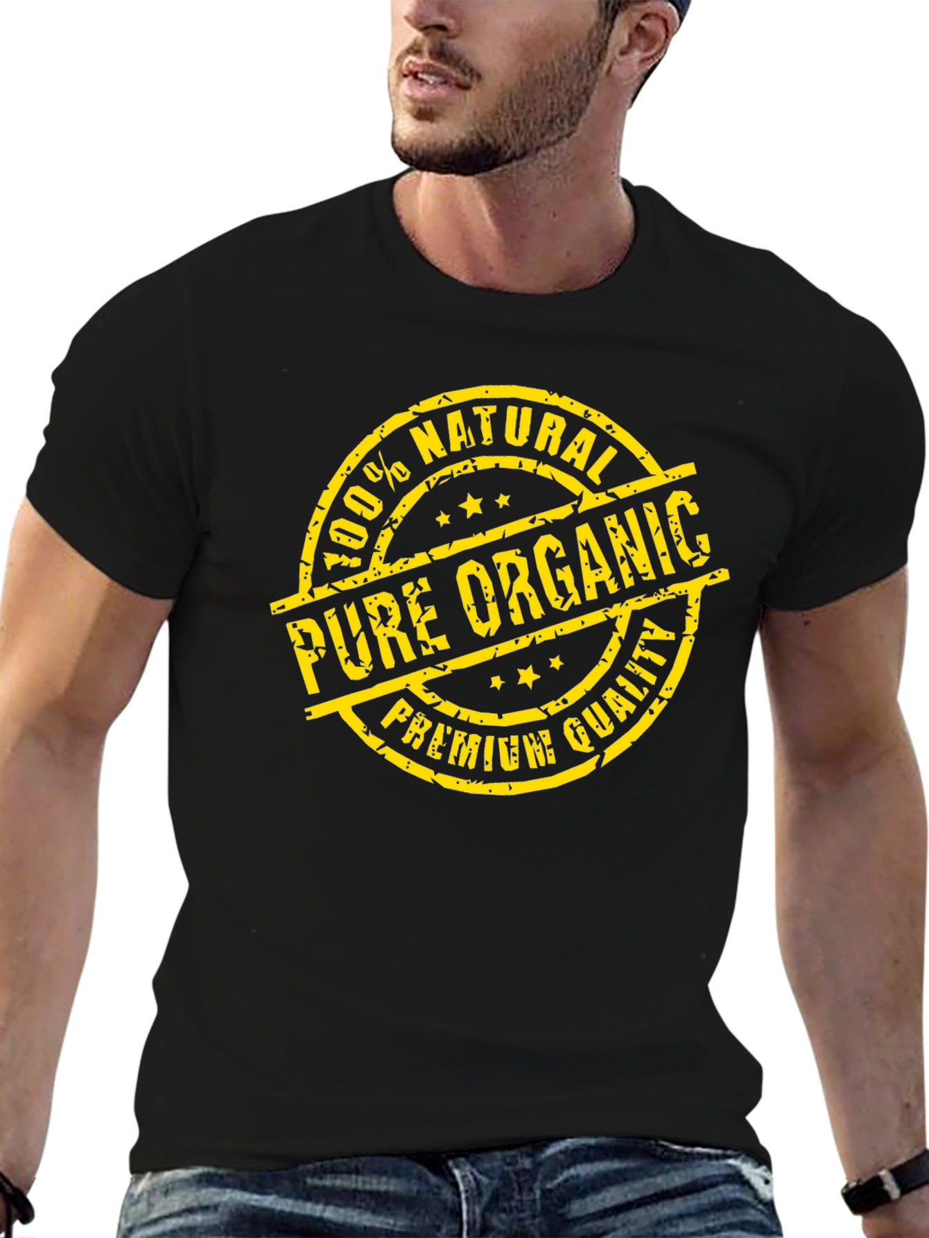 100% Natural Pure Organic Premium Quality Black T-Shirt