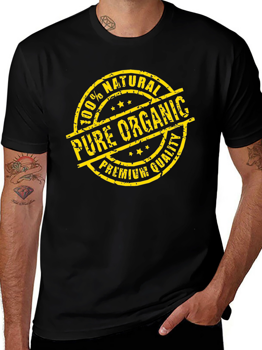 100% Natural Pure Organic Premium Quality Black T-Shirt