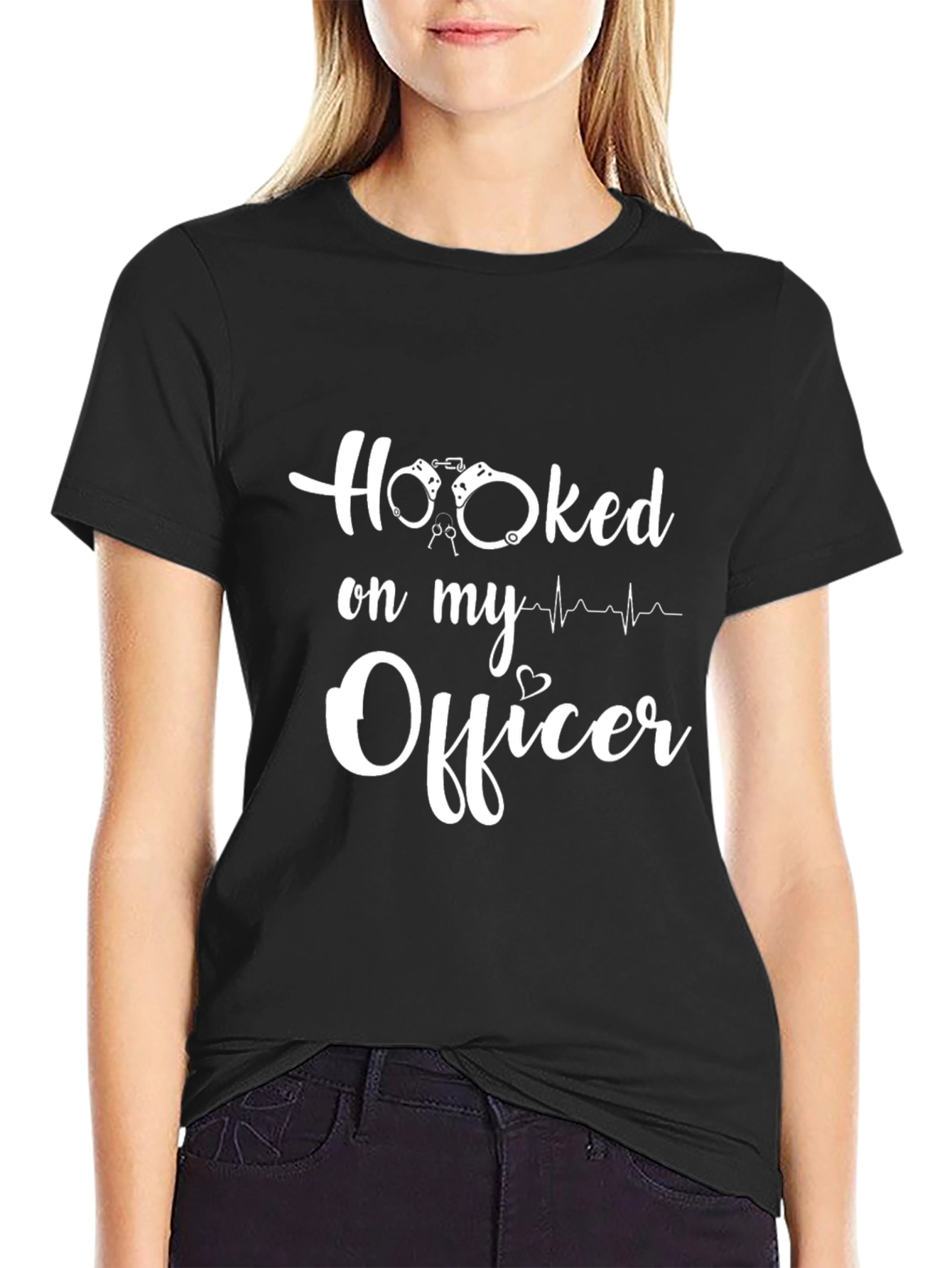 Hooked on My Officer T-Shirt - Police Girlfriend Tee