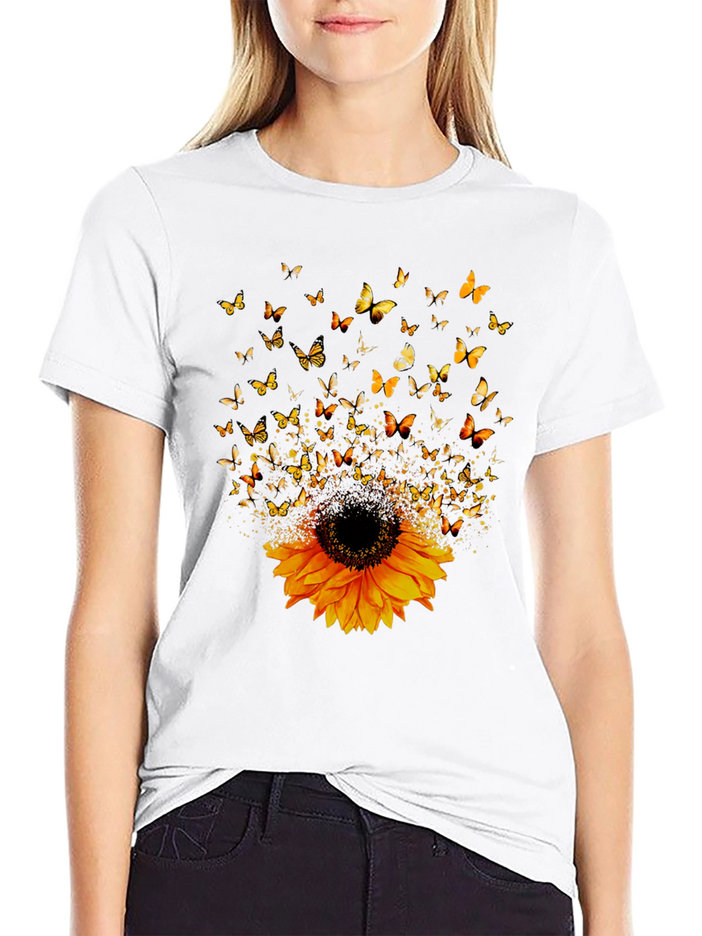 Sunflower & Butterfly Graphic Tee