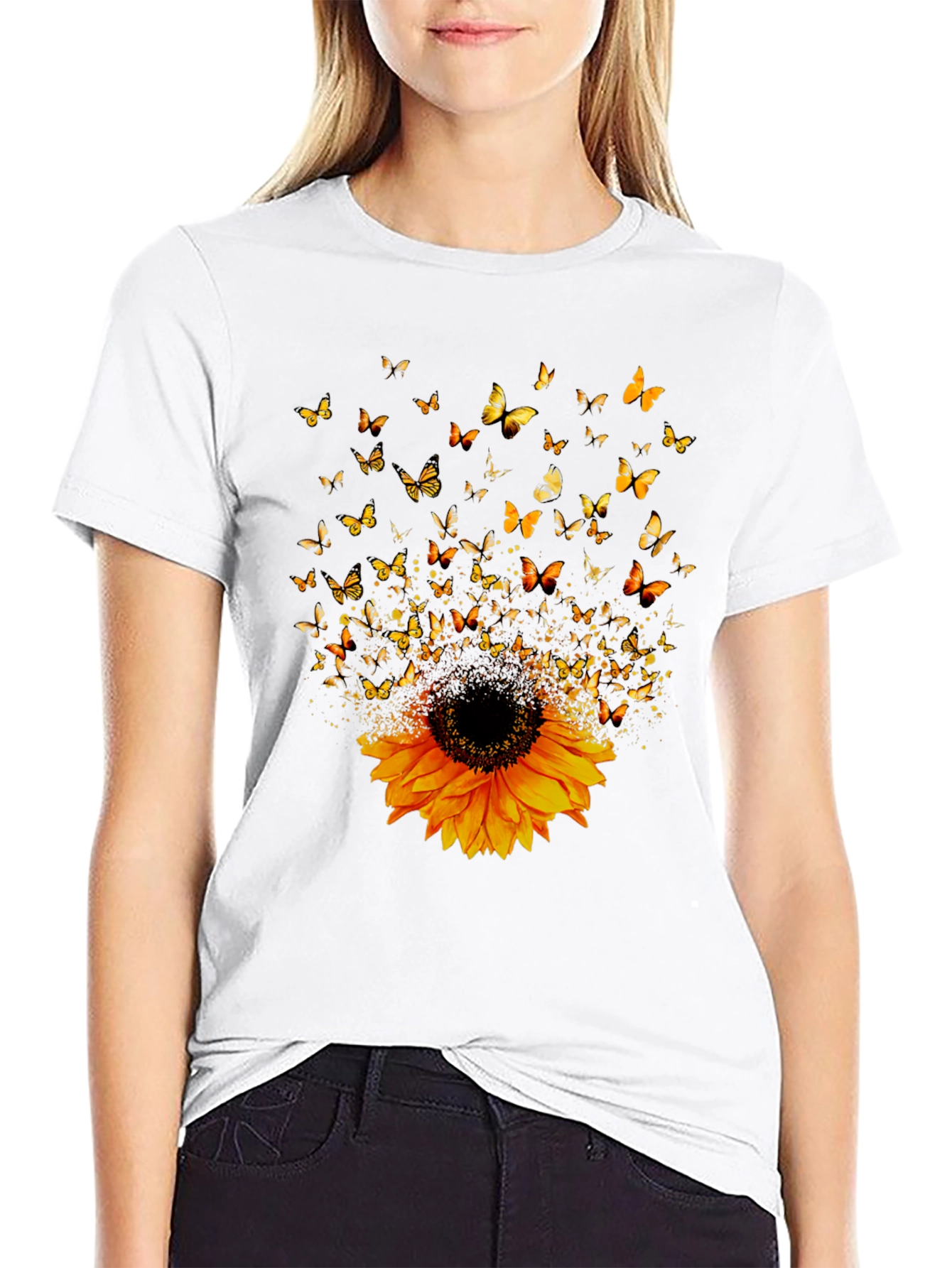 Sunflower & Butterfly Graphic Tee