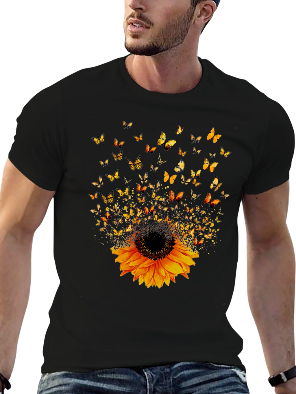 Sunflower & Butterfly Graphic Tee