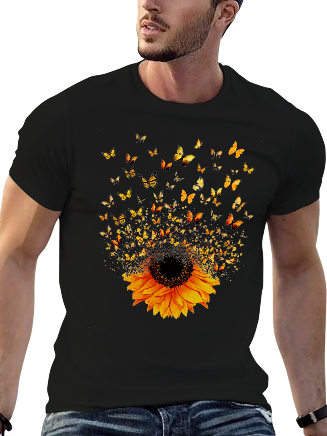 Sunflower & Butterfly Graphic Tee
