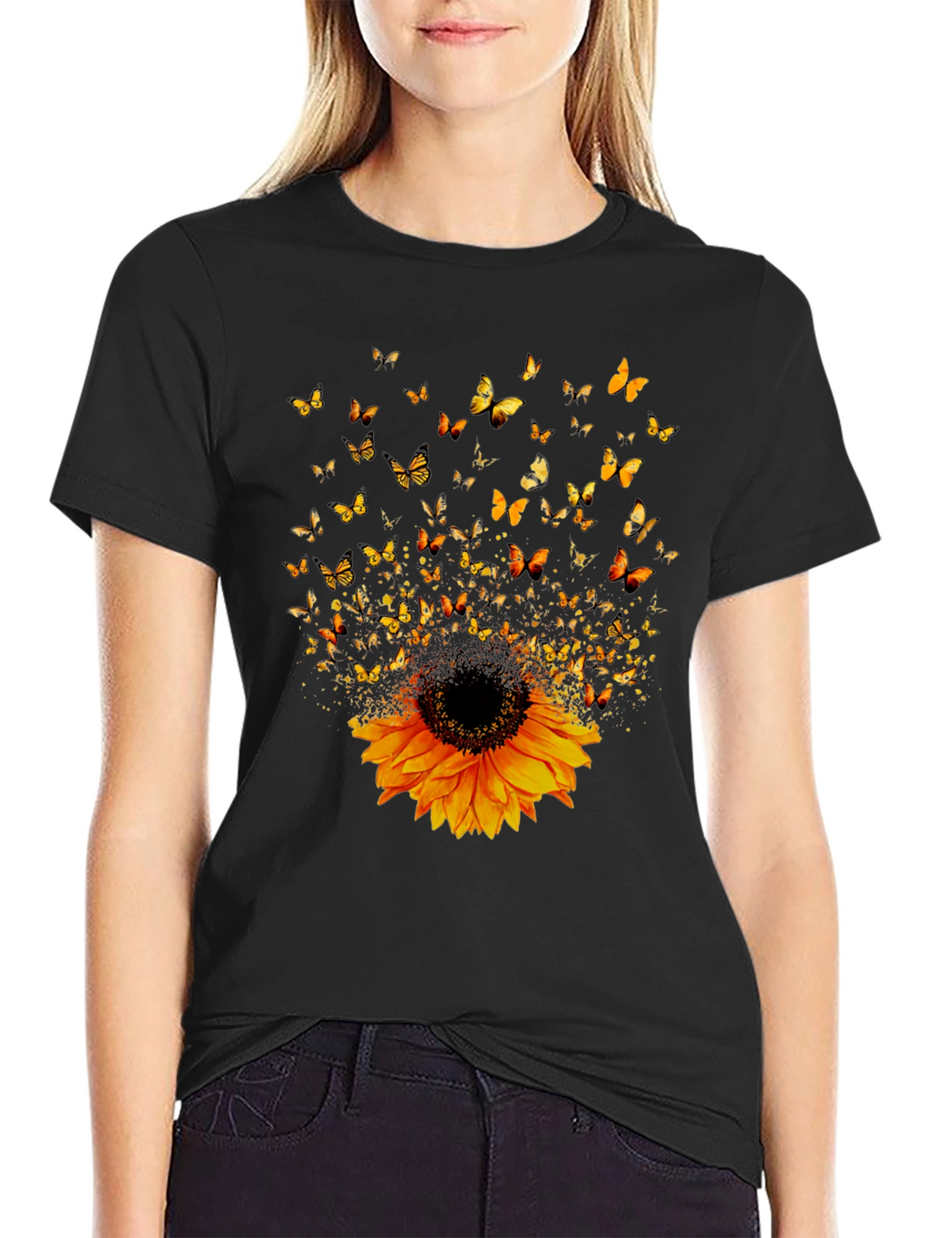 Sunflower & Butterfly Graphic Tee