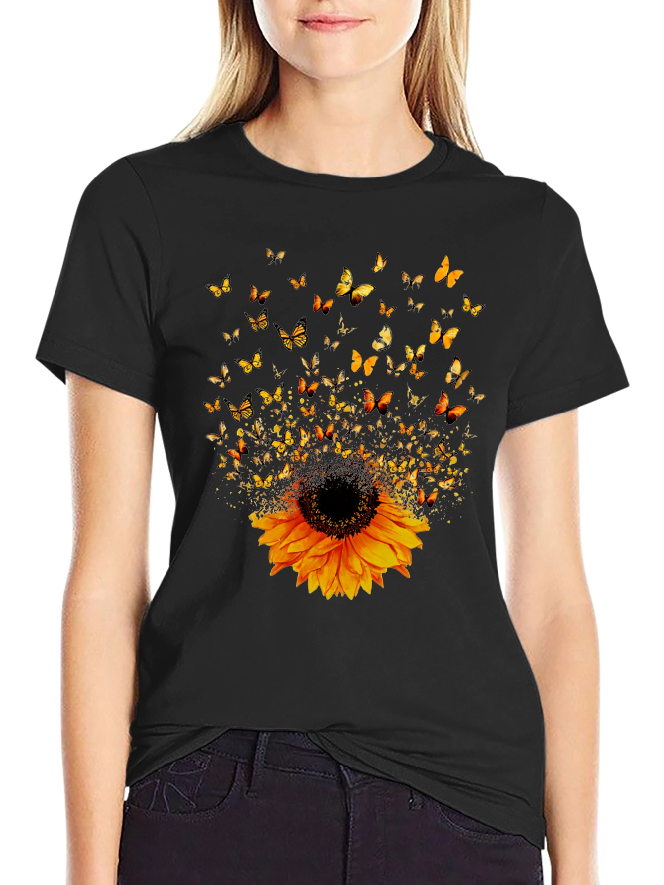 Sunflower & Butterfly Graphic Tee