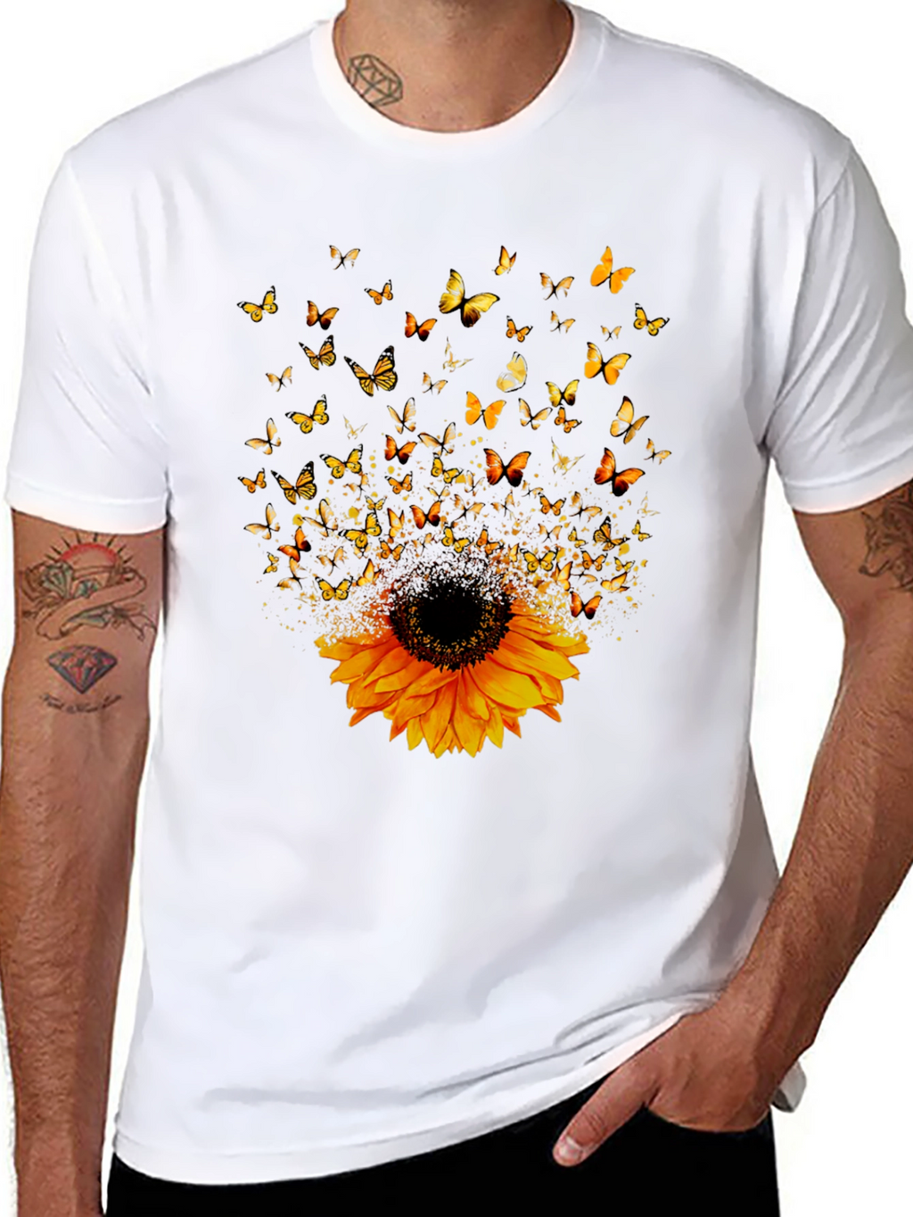 Sunflower & Butterfly Graphic Tee