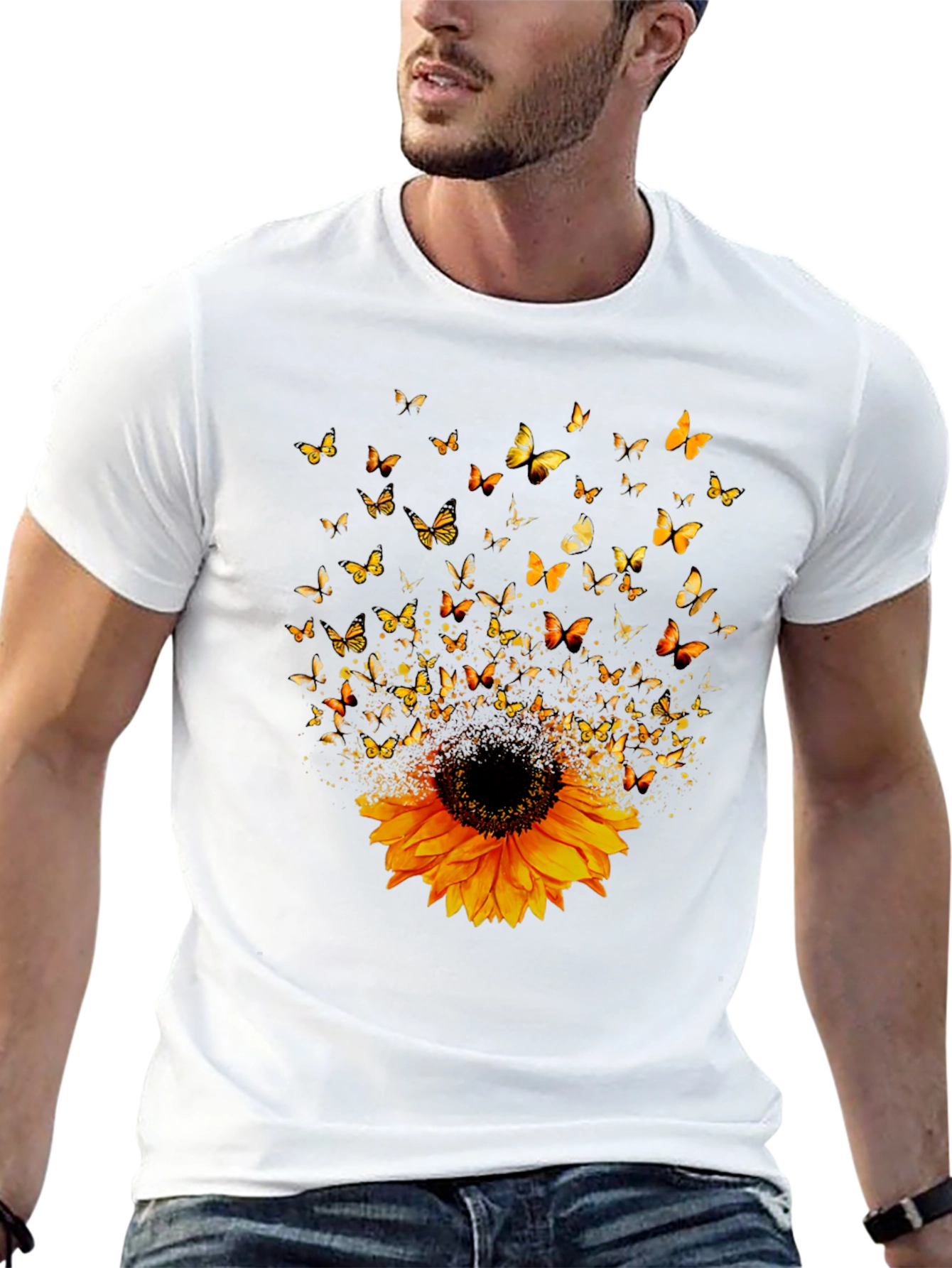 Sunflower & Butterfly Graphic Tee