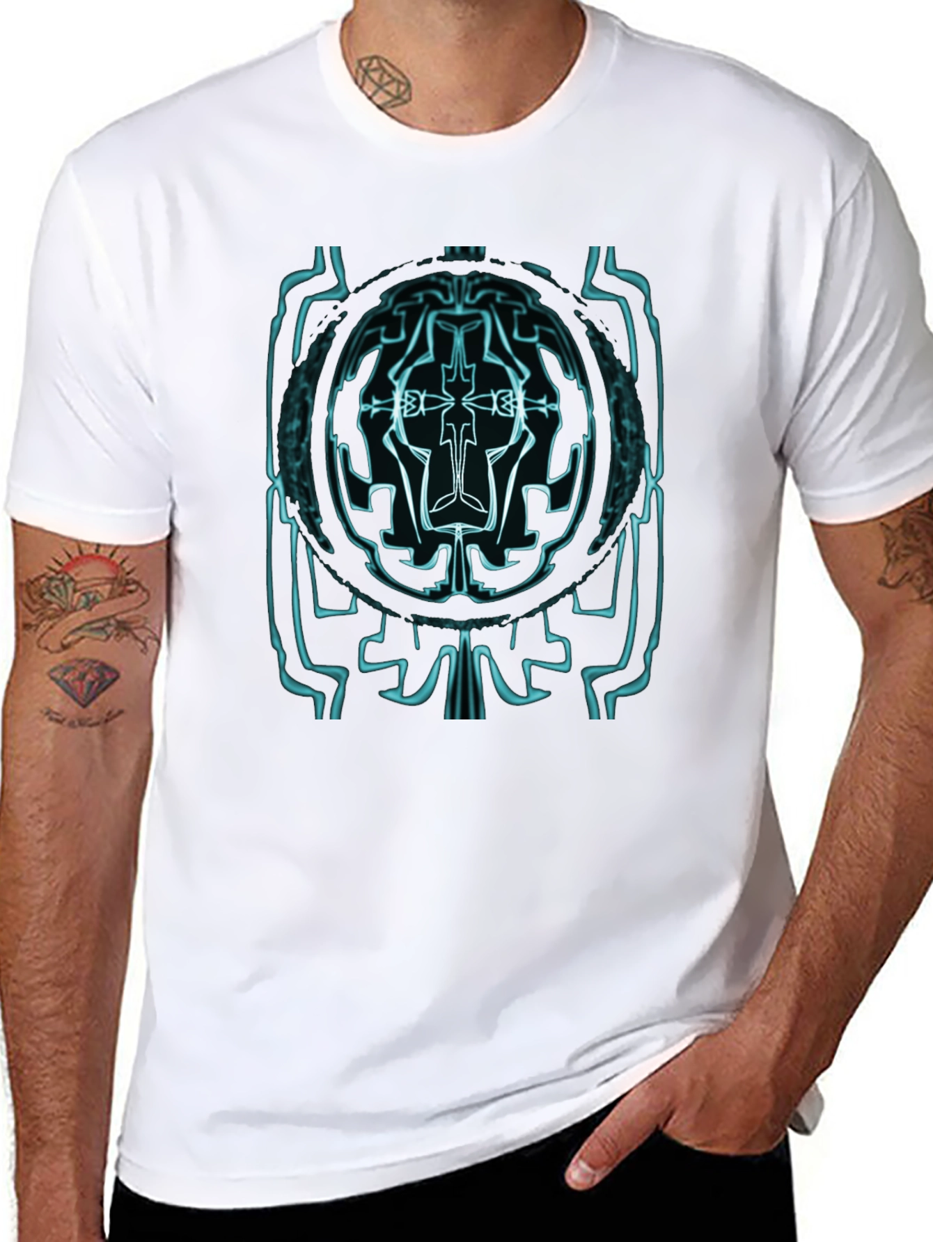 Cybernetic Glyph Graphic Tee - Black