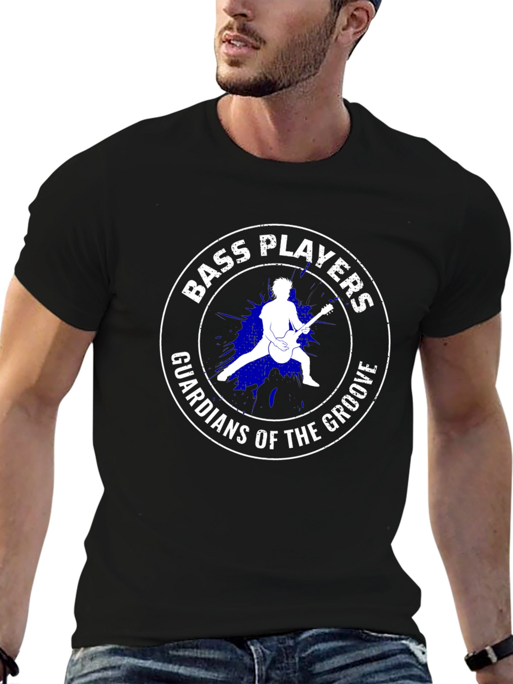 Bass Players Guardians of the Groove Black T-Shirt