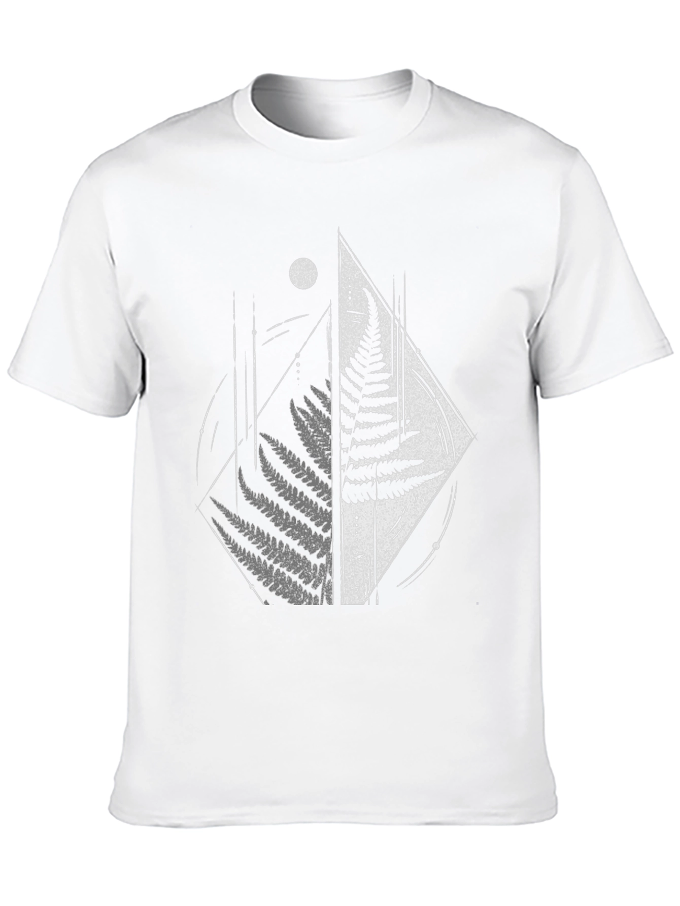 Fern Geometric Graphic Tee - Modern Nature Shirt