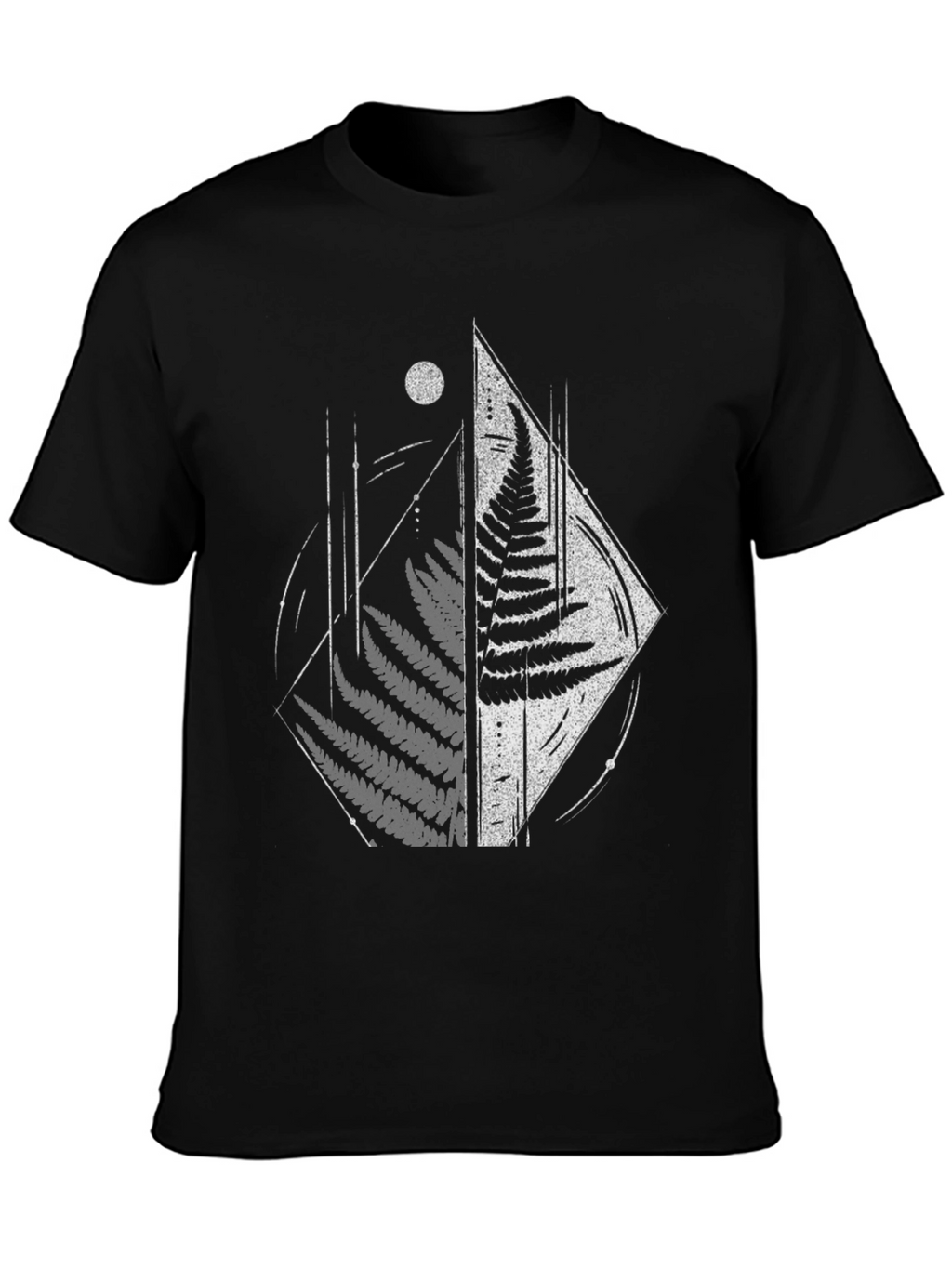 Fern Geometric Graphic Tee - Modern Nature Shirt