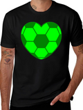 Soccer Heart T-Shirt - Black Cotton Tee