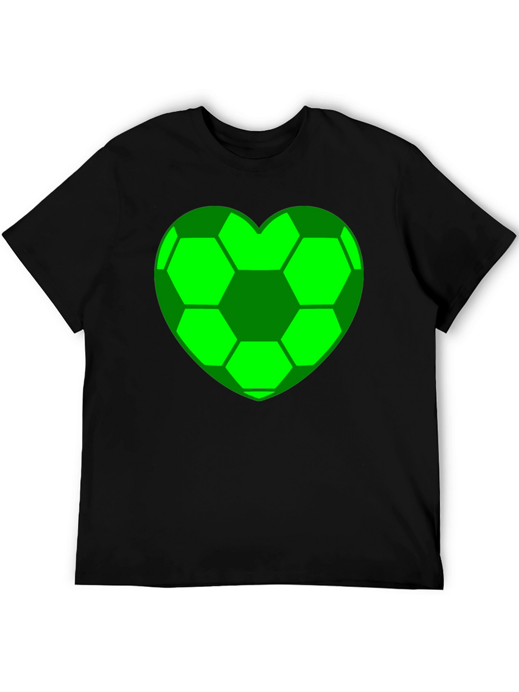 Soccer Heart T-Shirt - Black Cotton Tee