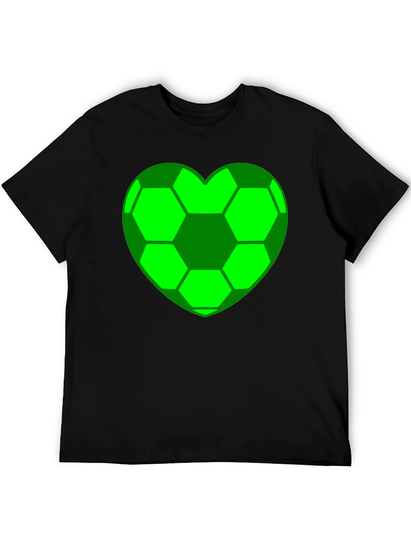 Soccer Heart T-Shirt - Black Cotton Tee