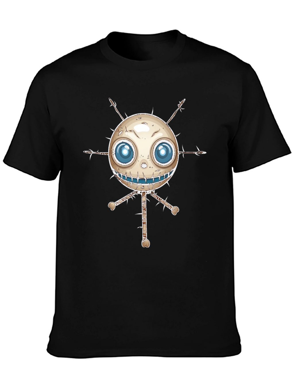 Spooky Cartoon Character Black T-Shirt
