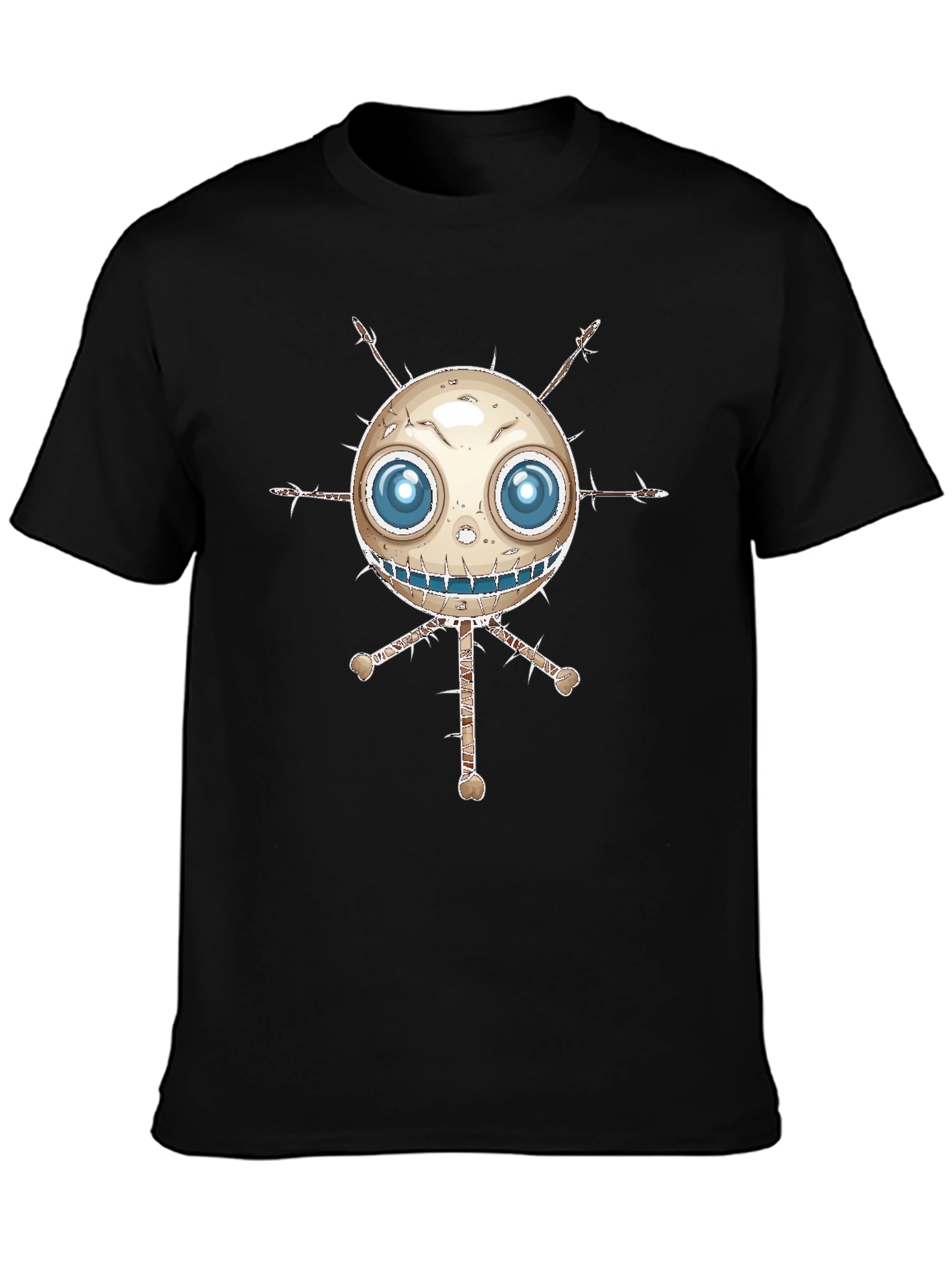 Spooky Cartoon Character Black T-Shirt