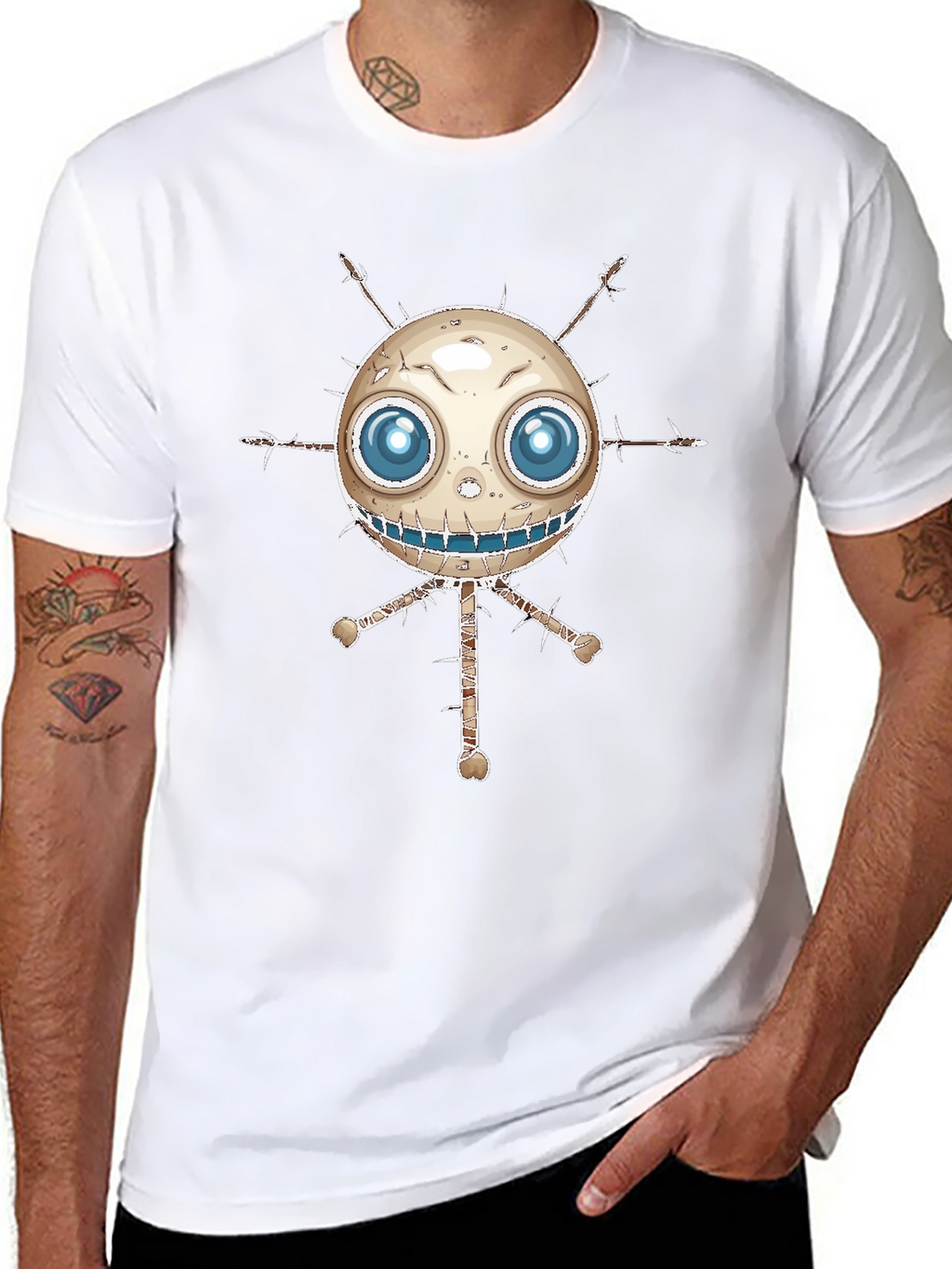 Spooky Cartoon Character Black T-Shirt