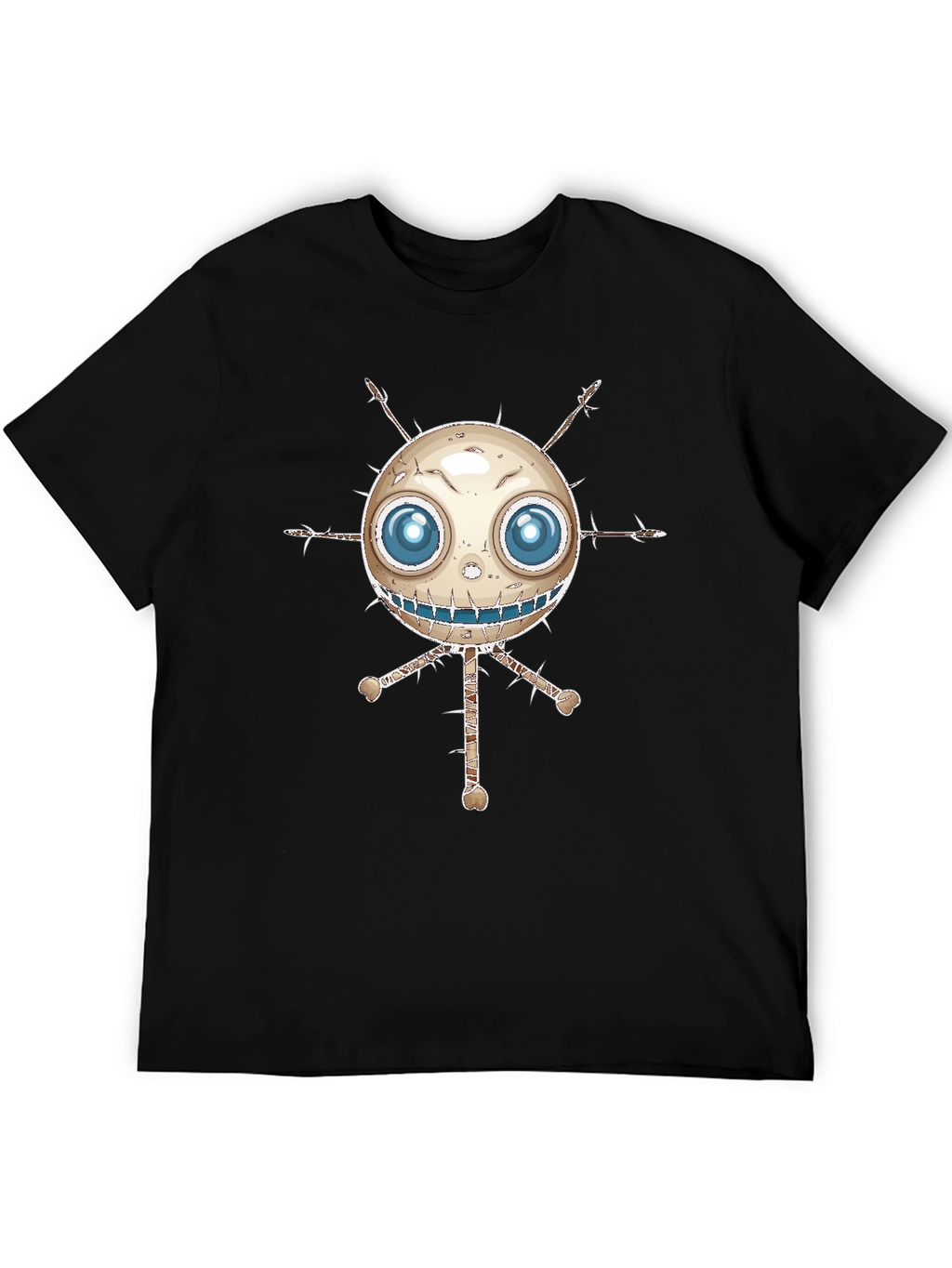 Spooky Cartoon Character Black T-Shirt