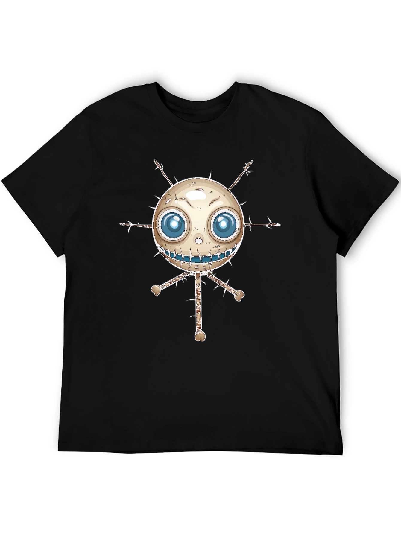Spooky Cartoon Character Black T-Shirt