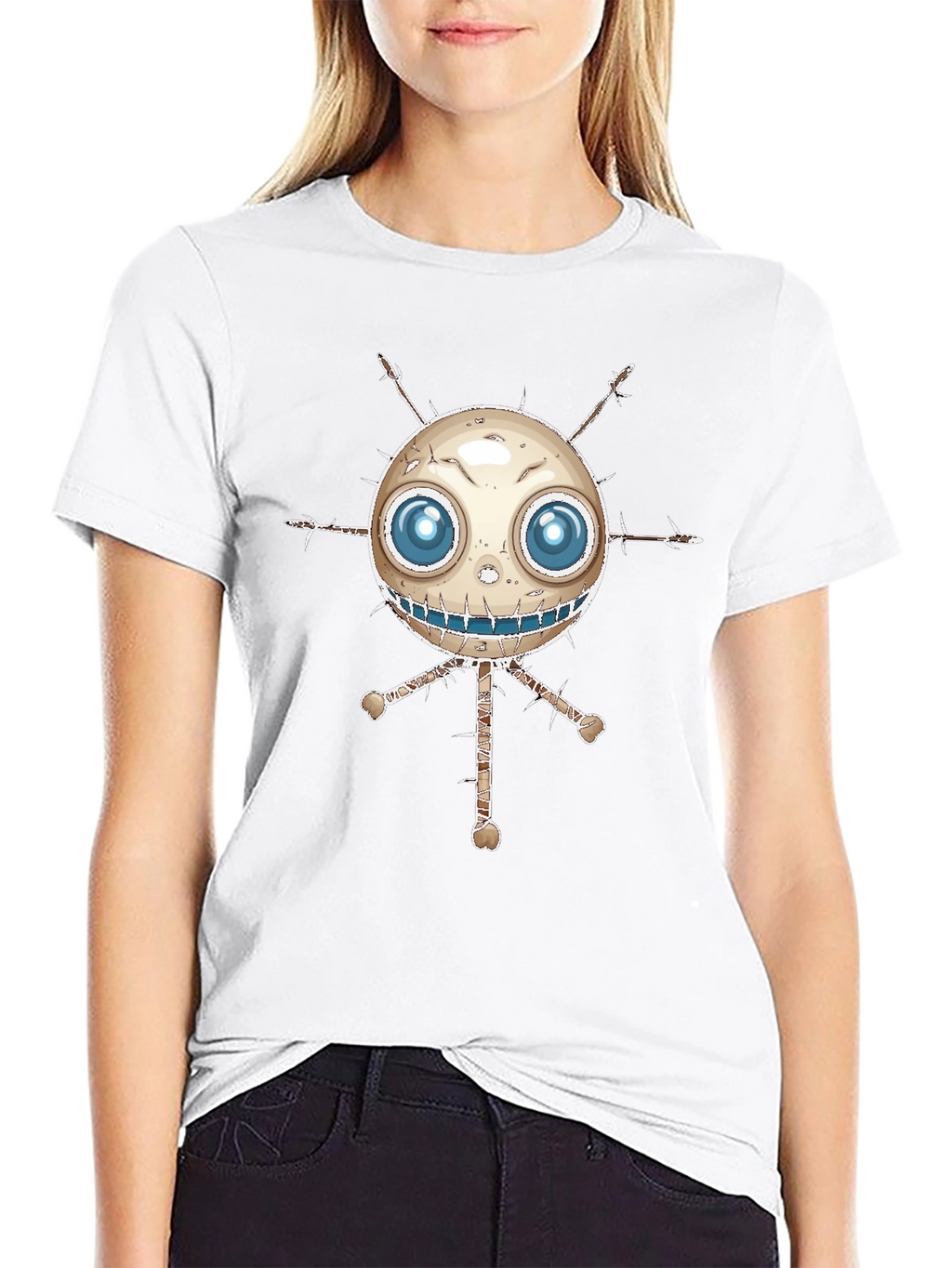Spooky Cartoon Character Black T-Shirt