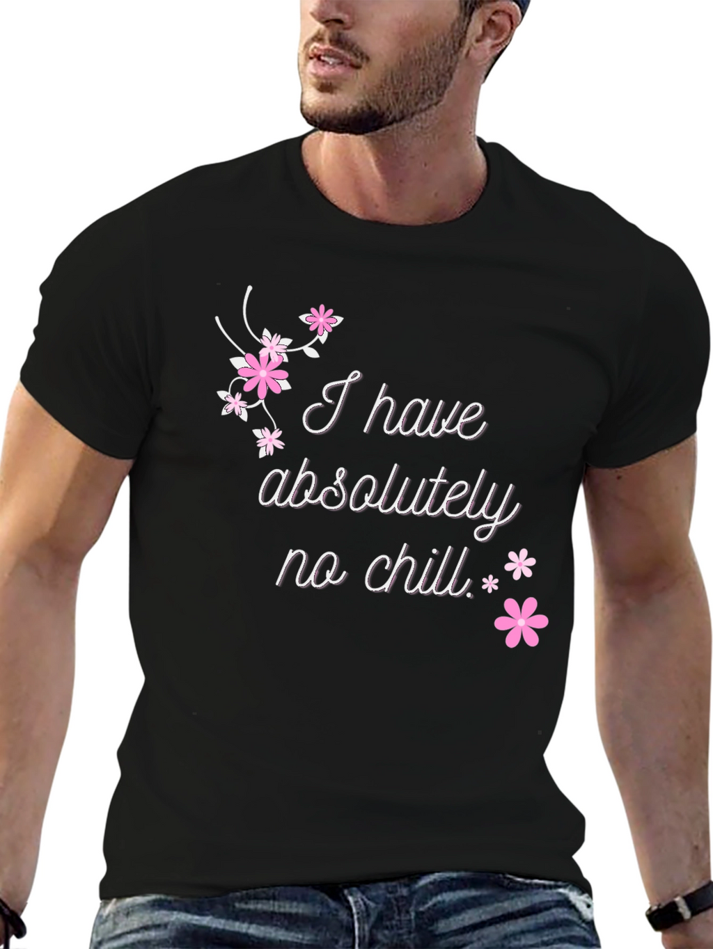 Funny No Chill Graphic Tee - Casual Black T-Shirt