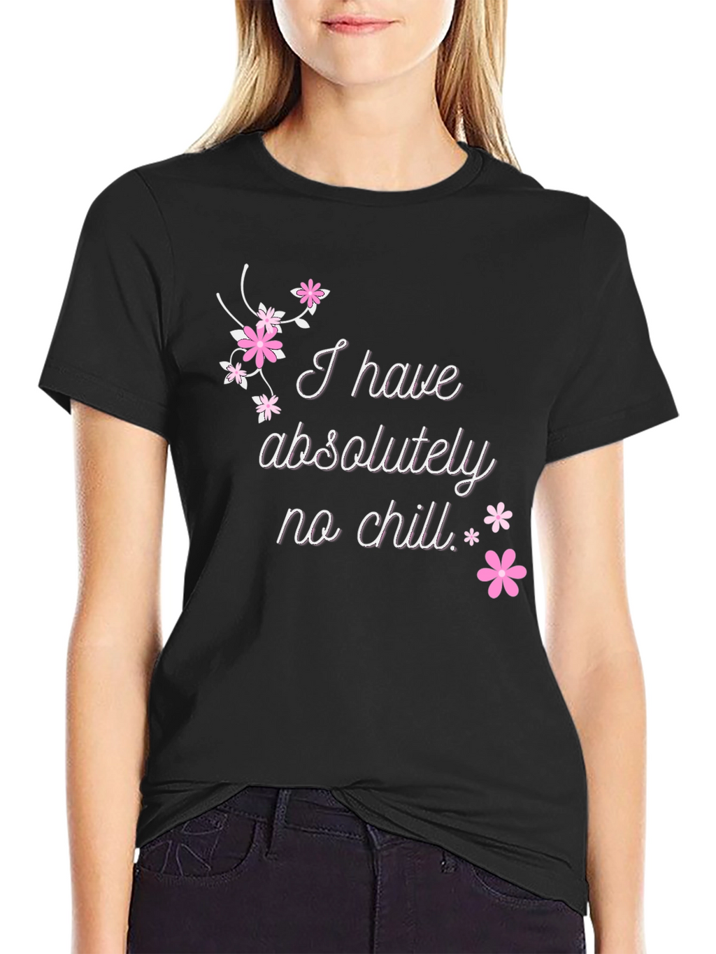 Funny No Chill Graphic Tee - Casual Black T-Shirt
