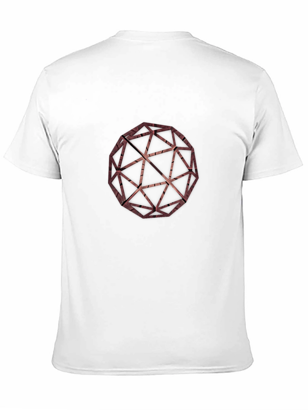 Geometric Wooden Sphere Graphic Tee - Modern Style