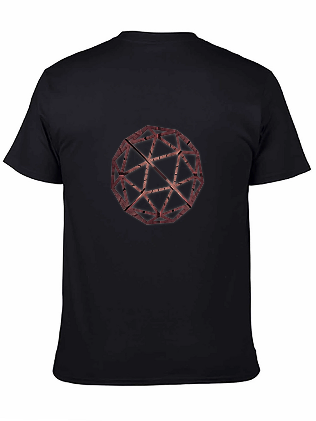 Geometric Wooden Sphere Graphic Tee - Modern Style