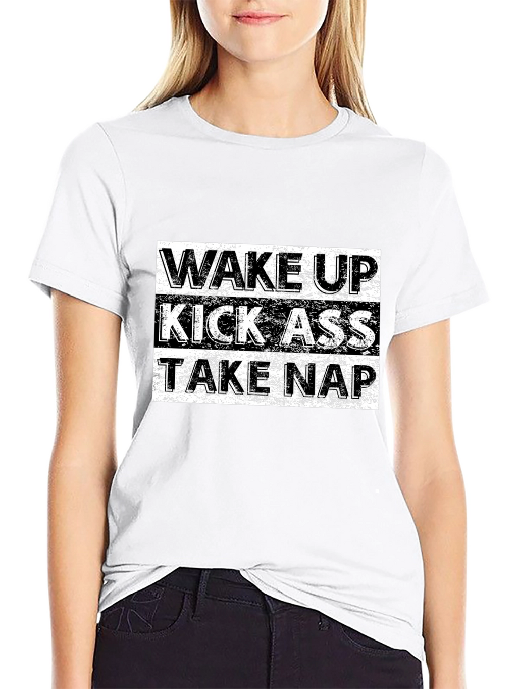 Wake Up Kick Ass Take Nap Graphic Tee