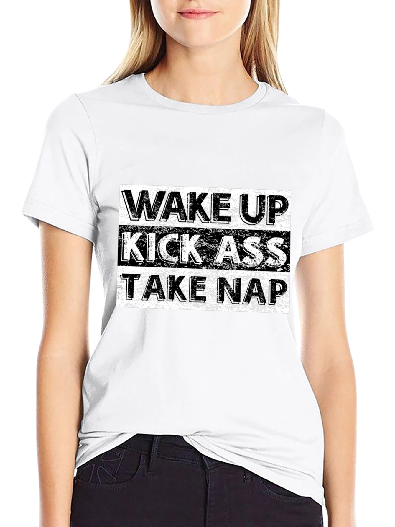 Wake Up Kick Ass Take Nap Graphic Tee