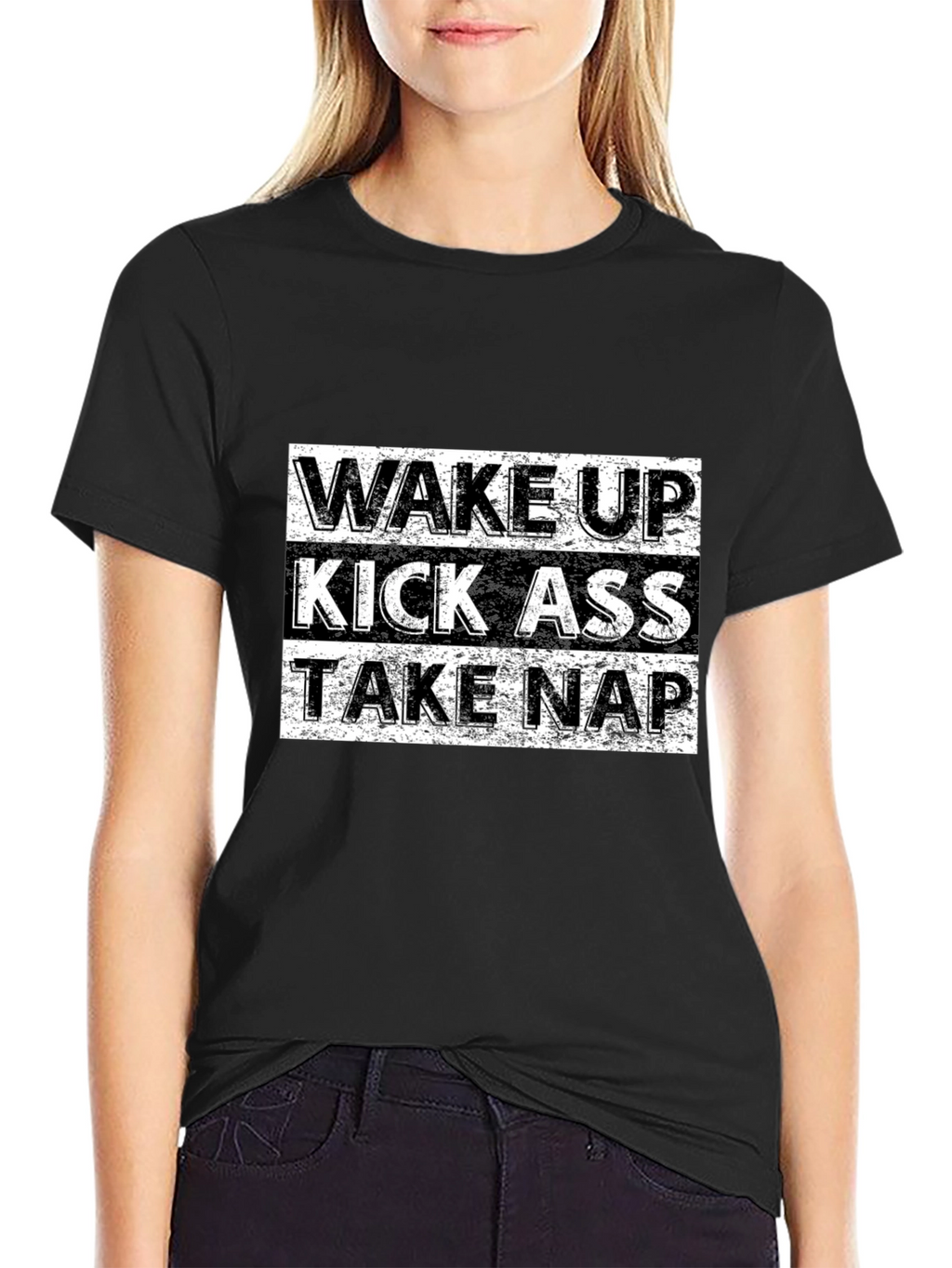 Wake Up Kick Ass Take Nap Graphic Tee